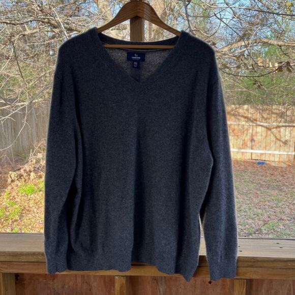 Lands' End Men's Grey 100% Cashmere Pullover Sweater Size 3XL - Picture 1 of 7